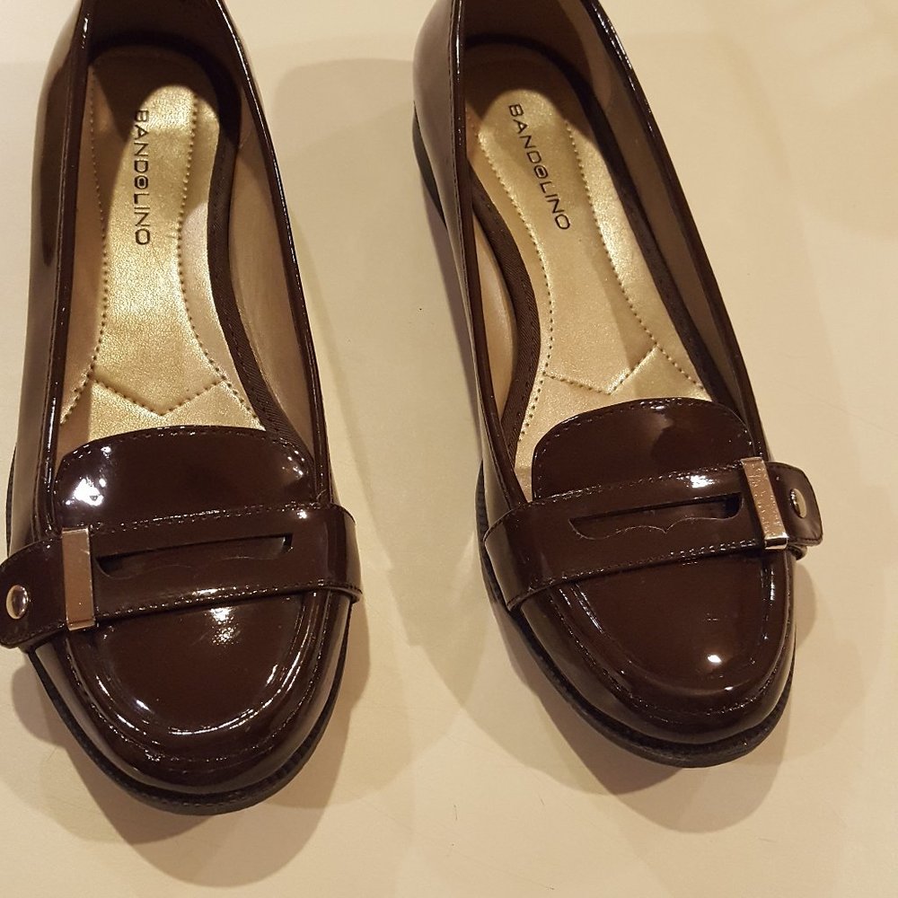 Leather loafer shoes for women